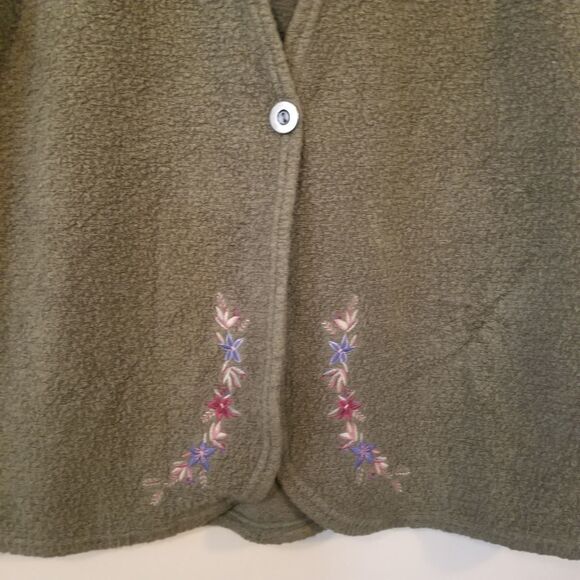 𝅺vintage Floral Vest Fleece With Embroidery Visible Ink Size Large - Picture 6 of 8